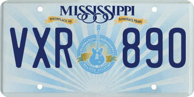 MS license plate VXR890