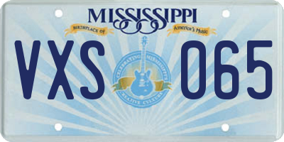 MS license plate VXS065