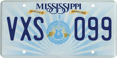 MS license plate VXS099