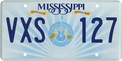 MS license plate VXS127