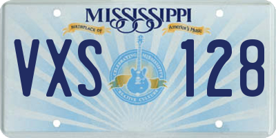 MS license plate VXS128