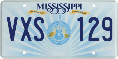 MS license plate VXS129