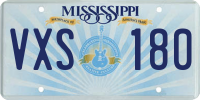 MS license plate VXS180