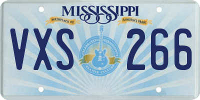 MS license plate VXS266