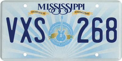 MS license plate VXS268