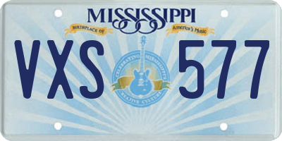 MS license plate VXS577