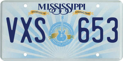 MS license plate VXS653