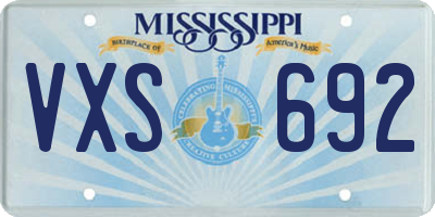 MS license plate VXS692
