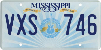 MS license plate VXS746
