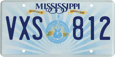MS license plate VXS812