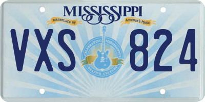 MS license plate VXS824