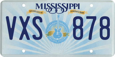 MS license plate VXS878