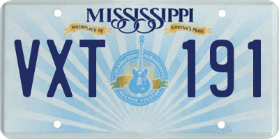 MS license plate VXT191