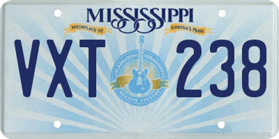 MS license plate VXT238