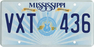 MS license plate VXT436