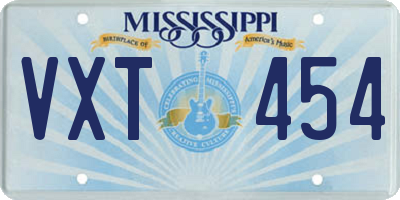 MS license plate VXT454