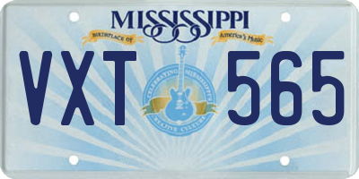 MS license plate VXT565