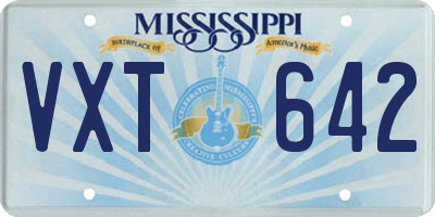 MS license plate VXT642