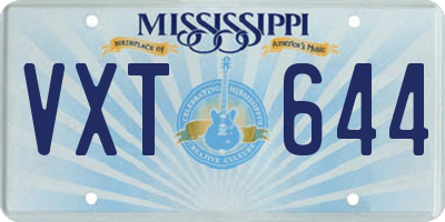 MS license plate VXT644