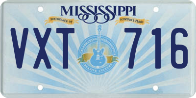 MS license plate VXT716