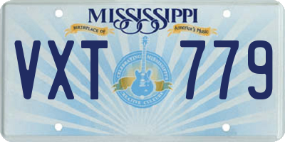 MS license plate VXT779