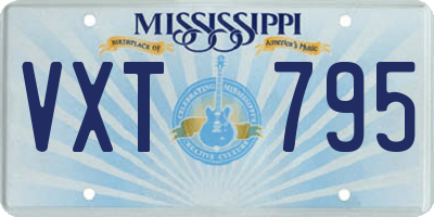 MS license plate VXT795