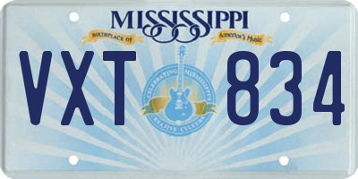 MS license plate VXT834