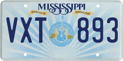 MS license plate VXT893