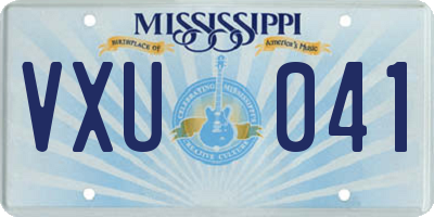 MS license plate VXU041