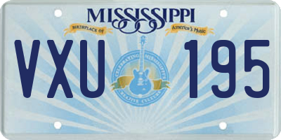MS license plate VXU195