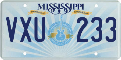 MS license plate VXU233