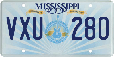 MS license plate VXU280
