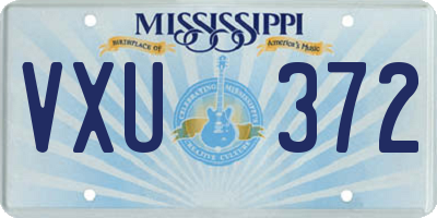 MS license plate VXU372