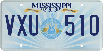 MS license plate VXU510