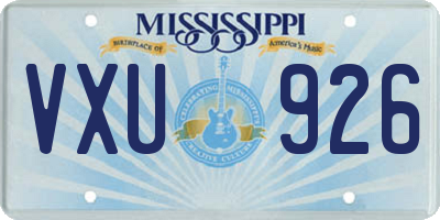 MS license plate VXU926