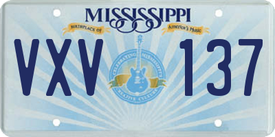 MS license plate VXV137