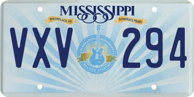 MS license plate VXV294
