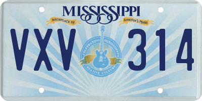 MS license plate VXV314