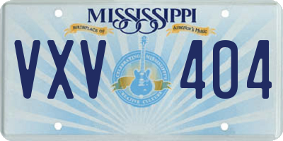 MS license plate VXV404