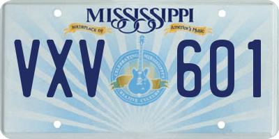 MS license plate VXV601