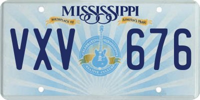 MS license plate VXV676
