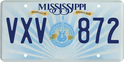 MS license plate VXV872