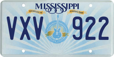 MS license plate VXV922