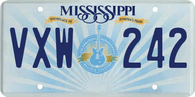 MS license plate VXW242