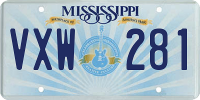 MS license plate VXW281
