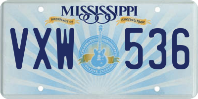 MS license plate VXW536