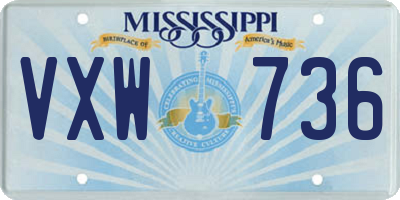 MS license plate VXW736