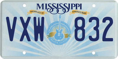 MS license plate VXW832