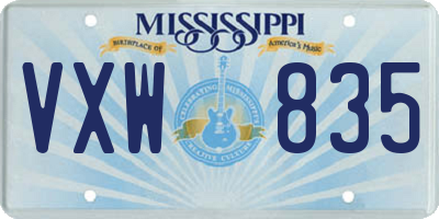 MS license plate VXW835