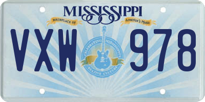 MS license plate VXW978